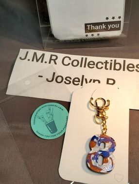 Lucky Number 8" Resin Keychain